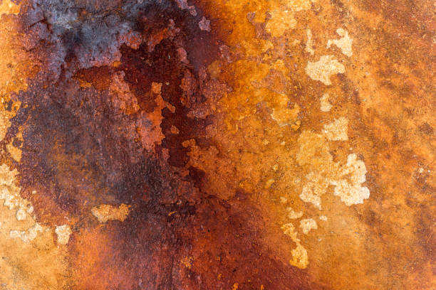 rost und rissig - rust fungus rusty metal textured stock-fotos und bilder