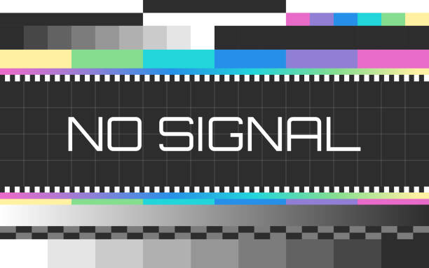 No Signal TV Test Pattern Background No signal TV test pattern technical issues glitch background abstract. no signal stock illustrations