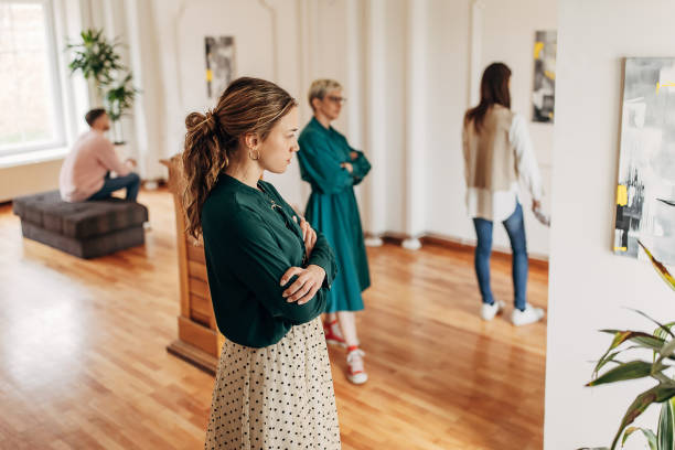 istock Woman in art gallery 1398346061