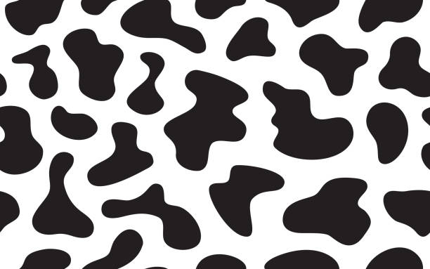Seamless Holstein Cow Spots Pattern Seamless tileable repeating Holstein cow spots pattern background. pics of the holstein cow stock illustrations