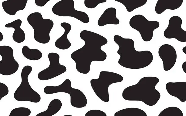 Vector illustration of Seamless Holstein Cow Spots Pattern