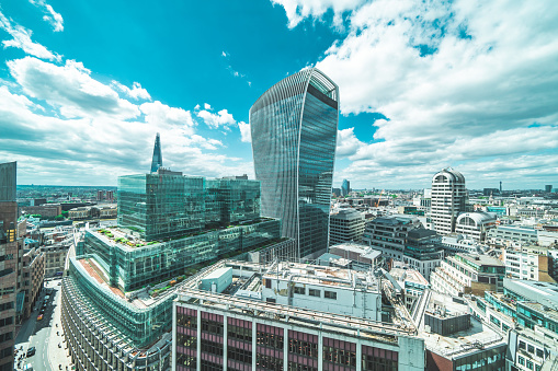 Aerial view of London City, UK