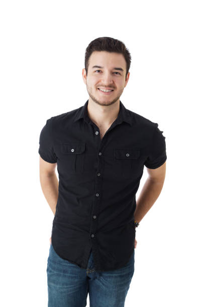 istock Young men standing with hands behind him 1398355624