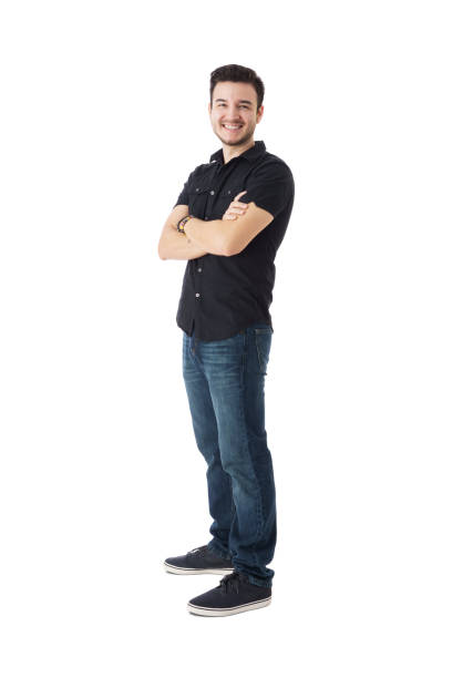 istock Young men standing with arms crossed and smiling camera 1398355746