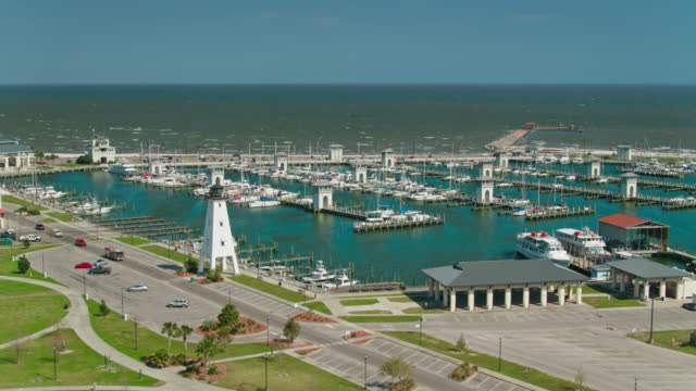 Aerial View of Gulfport Marina in Gulfport, Mississippi