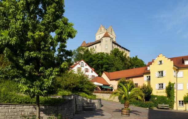 Meersburg, Germany, July 5, 2015: View of the old castle in this historic town at Lake Constance on a sunny day.