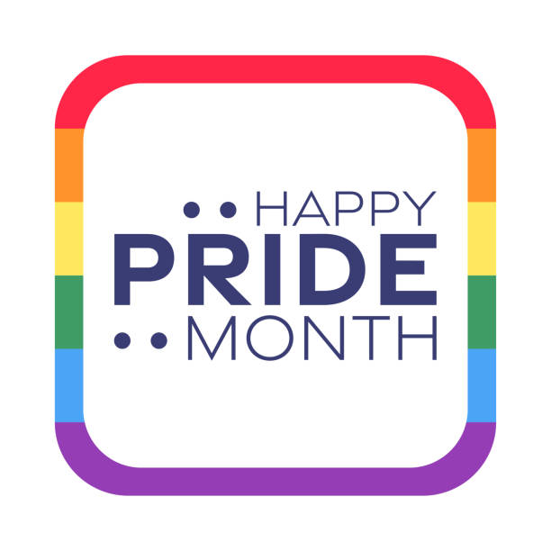happy pride month, juni. vektorillustration. urlaubsplakat. - pride month stock-grafiken, -clipart, -cartoons und -symbole