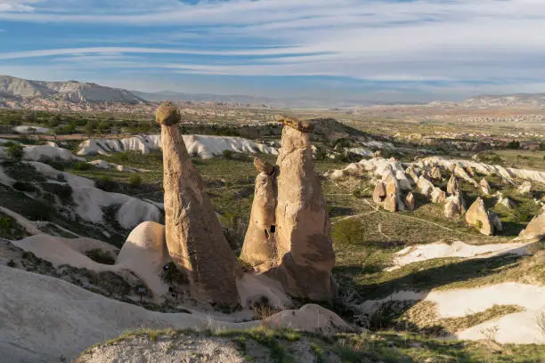 Photo of Three Graces (Three Beautifuls) rock hills in Devrent valley in Cappadocia, Nevsehir, Turkey