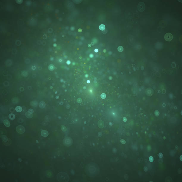 istock Abstract microscopic particles in liquid background, medical illustration 1398379644