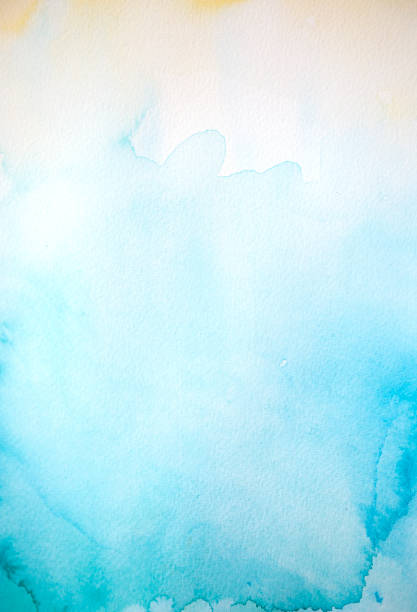 istock Abstract blue and yellow soft watercolor background on a white paper. 1398380238
