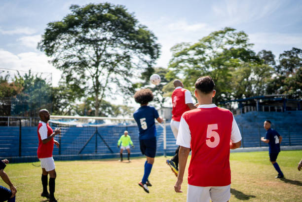 istock Soccer teams playing soccer match 1398380979