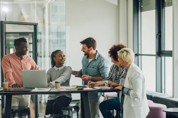 istock Multiracial business team having a meeting in an office 1398382857