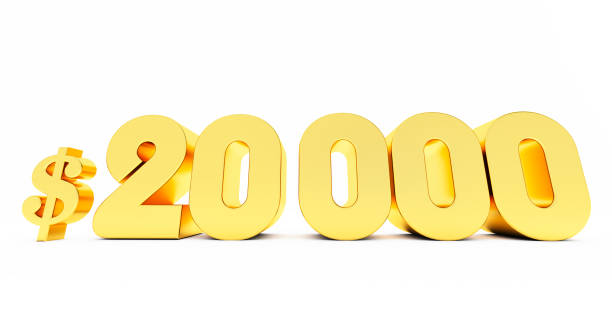 istock gold twenty thousand dollars isolated on white background, 20000 dollars, 1398392116
