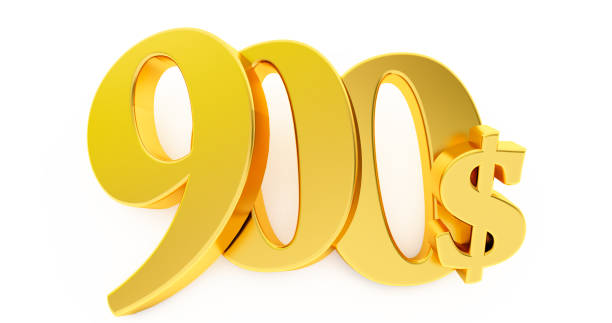 istock gold nine hundred dollars isolated on white background, 900 dollars, 1398392120