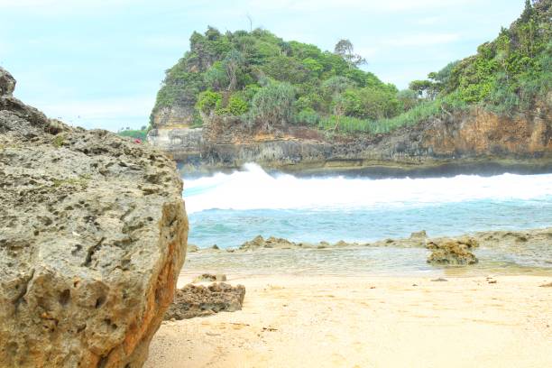 istock Batu Bengkung Beach, Unique and Beautiful Beach in South Malang 1398402620