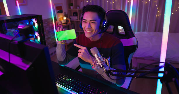 istock asian man have live stream 1398406024