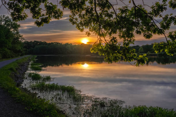 istock Beautiful sunset on Midwestern Lake in summer 1398406936