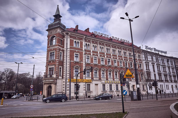 KraKow, Poland - September 12, 2025. The destroyed facade of an old building.