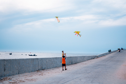 Colorful kite against a clear sky