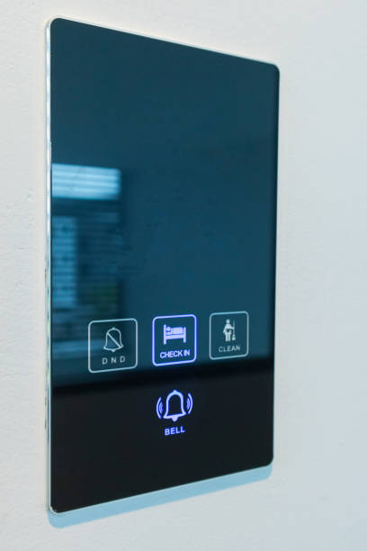 istock digital status room sign in front of hotel room 1398414638
