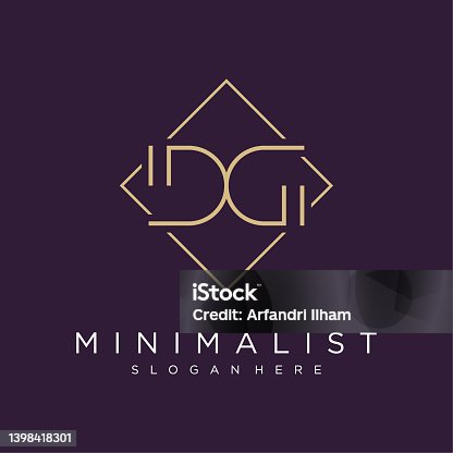 istock Initials letter DG minimalist elegant simple luxury vector logo design 1398418301