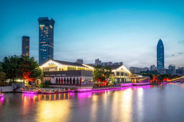 Wenzhou city landscape night view large format
