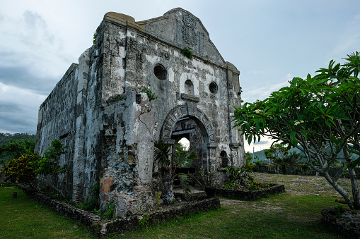 Taytay, Philippines - May 2022: Fort Santa Isabel, also known as Taytay Fort is a coastal fortification in Taytay on May 13 2022 in Palawan, Philippines.