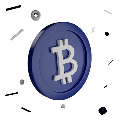 Bitcoin 3D icon use for web and mobile apps