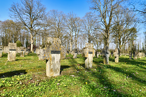 Graveyard in a rural church