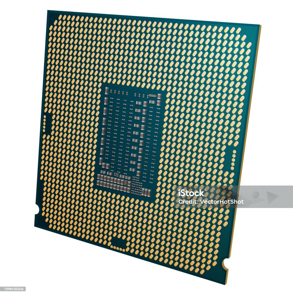 Vector Cpu Computer Hardware Processor Chip Stock Illustration ...