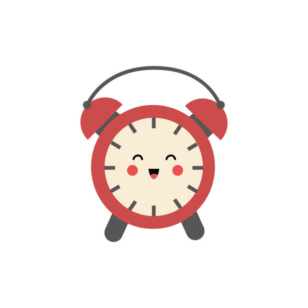 ilustraciones, imágenes clip art, dibujos animados e iconos de stock de ilustración vectorial de un lindo reloj despertador sobre fondo blanco. - reloj cuco