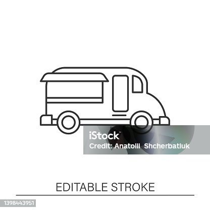 istock Food cart line icon 1398443951