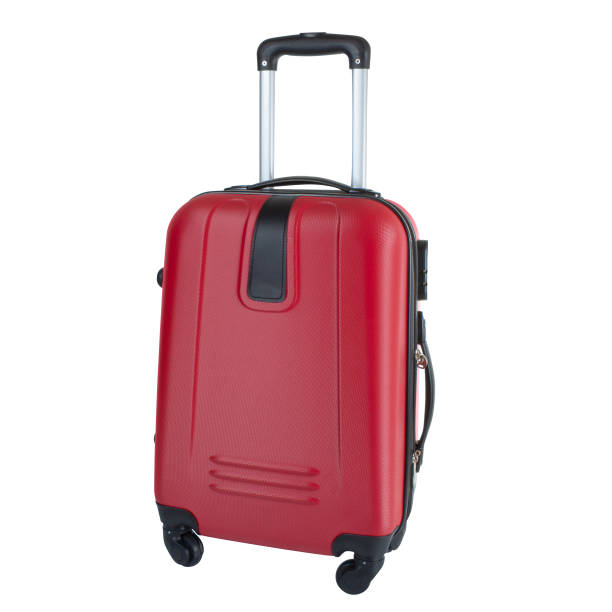 istock Side view of Red suitcase isolated 1398449374