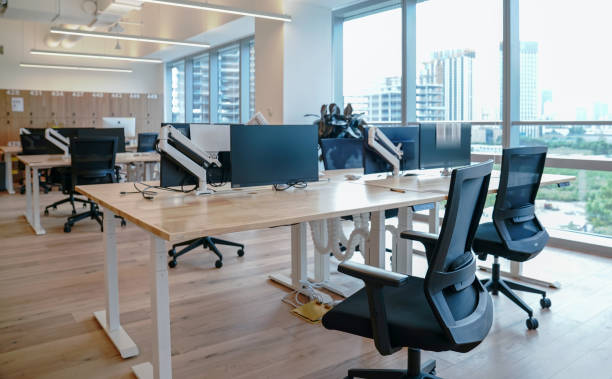 istock Interior of modern office lobby 1398450423