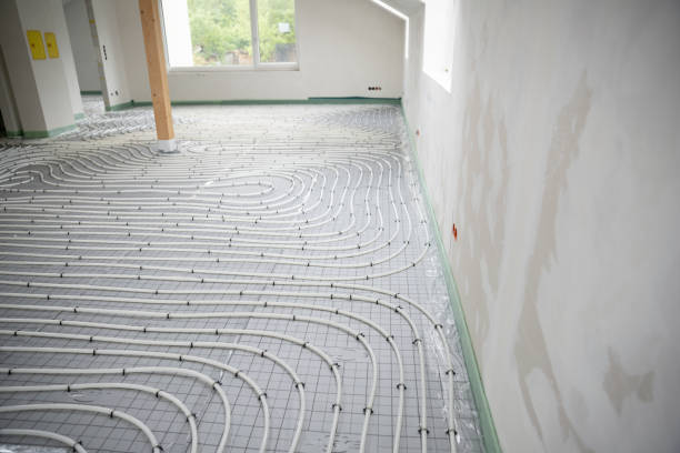 istock Shot of construction site in a loft where floor heating has just been installed 1398450451