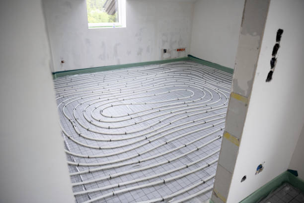 istock Shot of construction site in a loft where floor heating has just been installed 1398450512