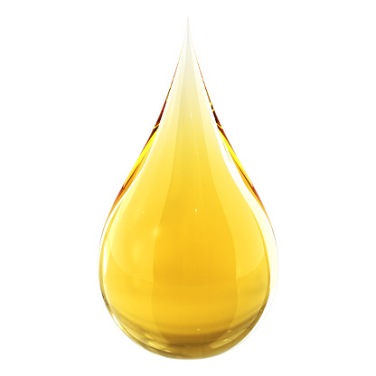 Oil drop isolated on white background. 3D Render