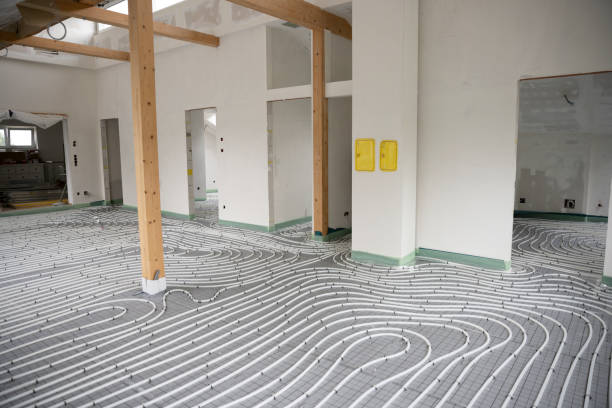 istock Shot of construction site in a loft where floor heating has just been installed 1398452599