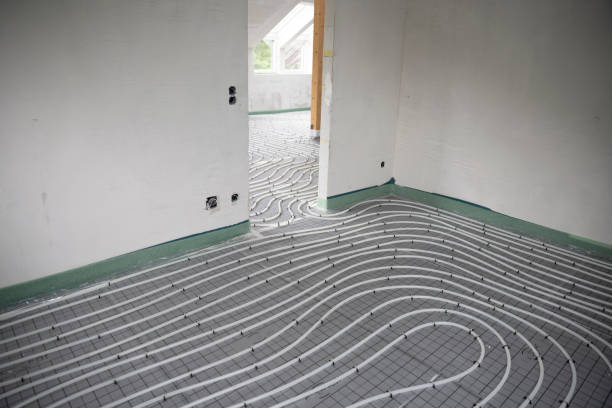 istock Shot of construction site in a loft where floor heating has just been installed 1398453281
