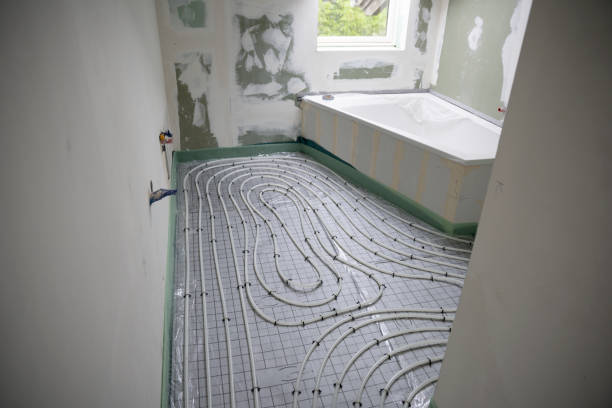 istock Shot of construction site in a loft where floor heating has just been installed 1398453724