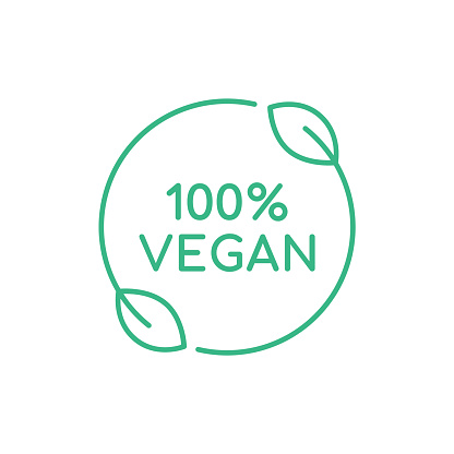 Natural plant based diet. Healthy nutrition emblem. Veganism. Vector illustration, flat, clip art.