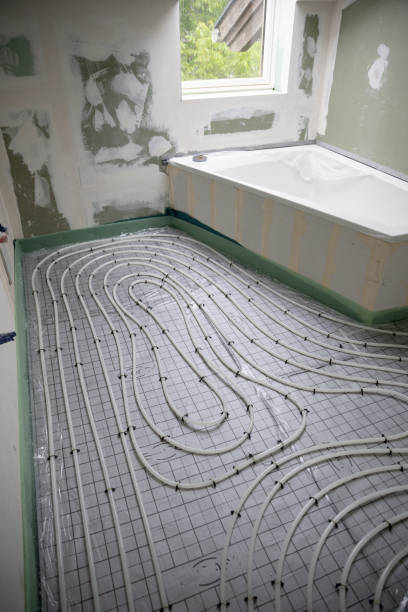 istock Shot of construction site in a loft where floor heating has just been installed 1398454574