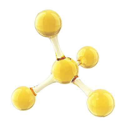 Oil molecule. Isolated on white background. 3D Render