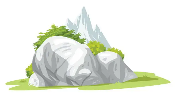 Vector illustration of Nature rock mountain landscape