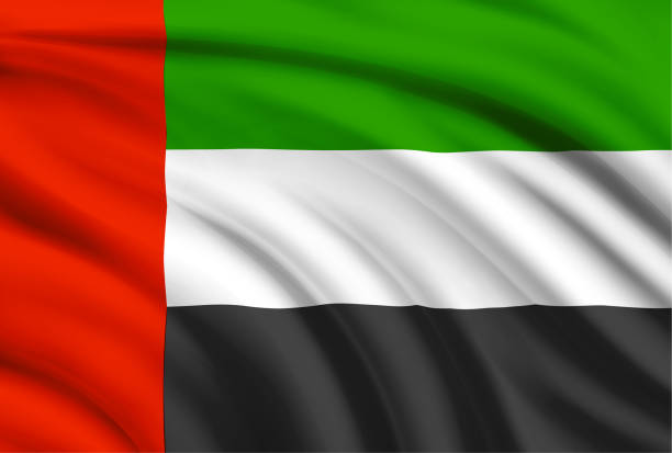 illustrazioni stock, clip art, cartoni animati e icone di tendenza di bandiera degli emirati arabi uniti - united arab emirates