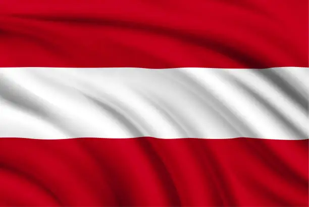 Vector illustration of Flag of Austria