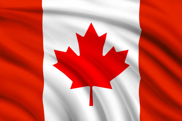 캐나다의 국기 배경 - canadian flag canada flag maple leaf stock illustrations