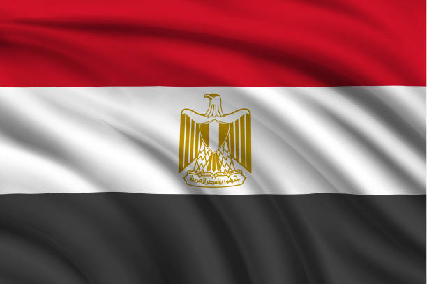 flaga egiptu - africa backgrounds canvas celebration stock illustrations