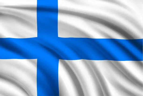 Vector illustration of Flag of Finland