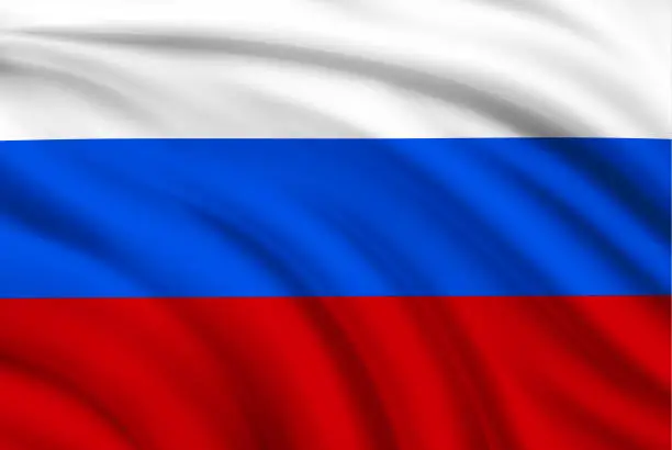 Vector illustration of Russian Flag, Flag of Russia
